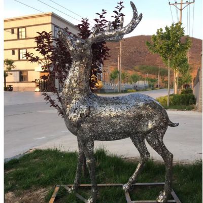 園林廣場(chǎng)綠地?cái)[放不銹鋼動(dòng)物景觀(guān)雕塑