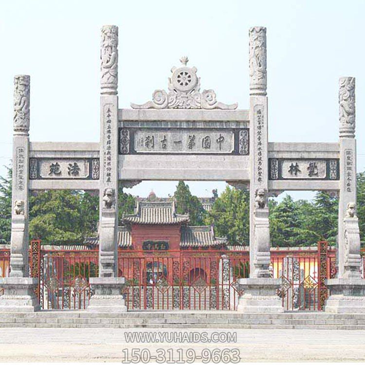 宗教廟宇鄉(xiāng)村大型戶(hù)外石雕牌坊雕塑