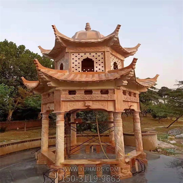 戶外園林庭院大理石晚霞紅二層中式?jīng)鐾さ袼?>
                                <h2>戶外園林庭院大理石晚霞紅二層中式?jīng)鐾さ袼?參數(shù)說(shuō)明</h2>
                                                                        <table>
                                      <tr>
                                        <th>產(chǎn)品標(biāo)題</th>
                                        <td>戶外園林庭院大理石晚霞紅二層中式?jīng)鐾さ袼?/td>
                                      </tr>
                                      <tr>
                                        <th>發(fā)布時(shí)間</th>
                                        <td>2023-06-08 07:22</td>
                                      </tr>
                                      <tr>
                                        <th>價(jià)格</th>
                                        <td><span>電話咨詢</td>
                                      </tr>
                                                                              <tr>
                                          <th>雕刻內(nèi)容</th>
                                          <td>園林、涼亭、園林</td>
                                        </tr>
                                                                              <tr>
                                          <th>制作材質(zhì)</th>
                                          <td>晚霞紅、大理石</td>
                                        </tr>
                                                                          </table>
                                <h2>戶外園林庭院大理石晚霞紅二層中式?jīng)鐾さ袼?詳細(xì)說(shuō)明</h2>
                                <p>玉海雕塑是一家綜合性的雕塑公司，擁有多款戶外園林庭院大理石晚霞紅二層中式?jīng)鐾さ袼苣Ｐ?，可加工定制多種戶外園林庭院大理石晚霞紅二層中式?jīng)鐾さ袼埽С植馁|(zhì)、樣式、風(fēng)格、尺寸大小等方面的調(diào)整修改定制。我們所加工制作的戶外園林庭院大理石晚霞紅二層中式?jīng)鐾さ袼苜|(zhì)優(yōu)價(jià)廉，遍布全國(guó)多個(gè)省市地區(qū)，想要了解更多案例圖片，請(qǐng)電話或微信咨詢。材質(zhì)、大小、樣式等都可以按需定制，還可根據(jù)您提供給的戶外園林庭院大理石晚霞紅二層中式?jīng)鐾さ袼軜訄D進(jìn)行制作！如有相關(guān)需求，歡迎致電（微信同號(hào)）：<span>150-3119-9663</span></p>
                                                                <div   class=