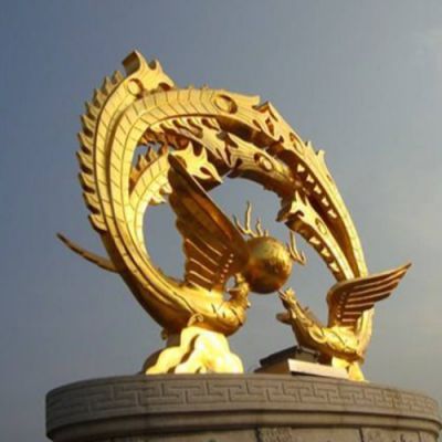戶(hù)外園林景觀不銹鋼鳳凰雕塑
