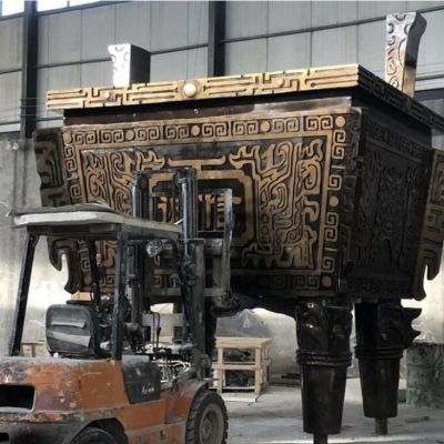 大型玻璃鋼仿銅戶外廣場(chǎng)誠信鼎雕塑