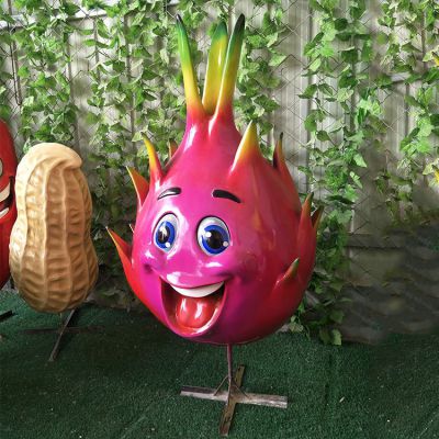 火龍果，玻璃鋼卡通植物雕塑擺件