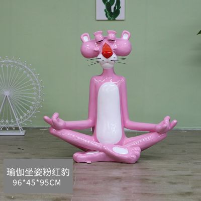 公園、商廈卡通粉紅豹玻璃鋼彩繪創(chuàng)意雕塑