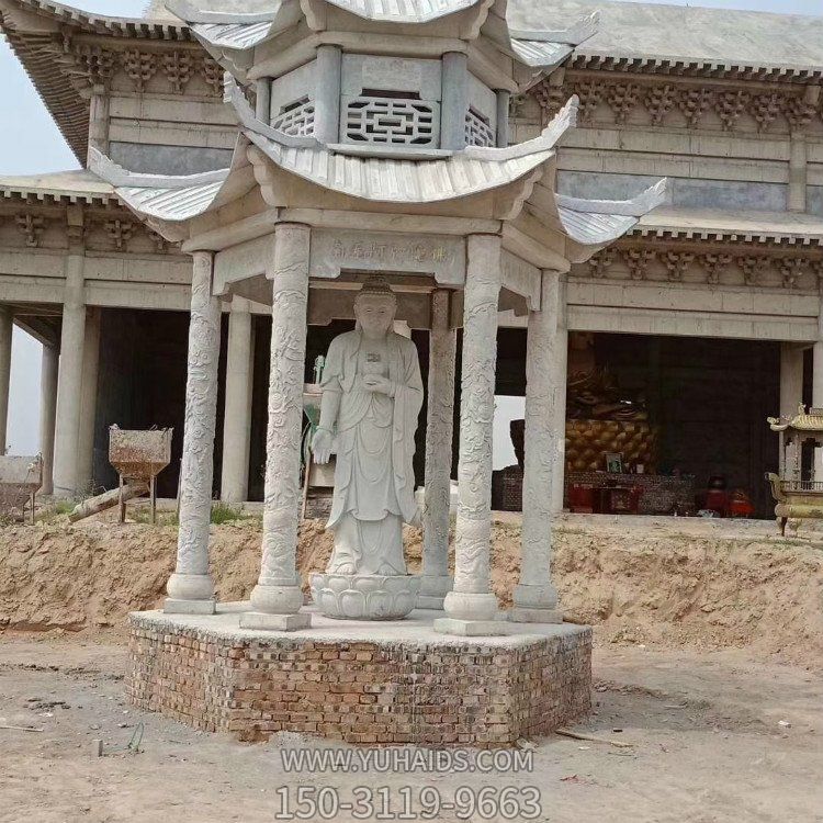 寺廟戶(hù)外大理石石雕涼亭景觀擺件雕塑