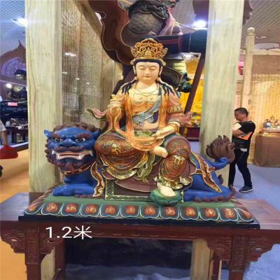 廟宇景區(qū)大型佛像神話(huà)人物景觀佛像文殊普賢雕塑