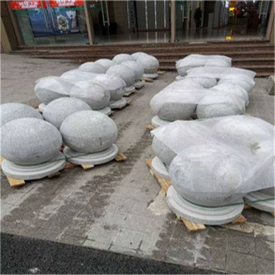 花崗巖芝麻白廣場(chǎng)道路交通擋車(chē)擋路阻車(chē)圓球、景觀石