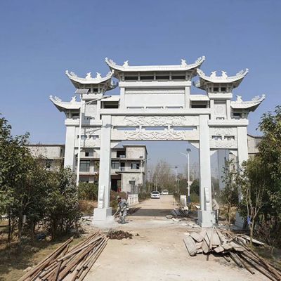 戶(hù)外村口大型石雕牌坊雕塑