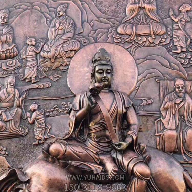 景區(qū)廣場擺放大型紫銅鍛銅浮雕中式壁畫雕塑