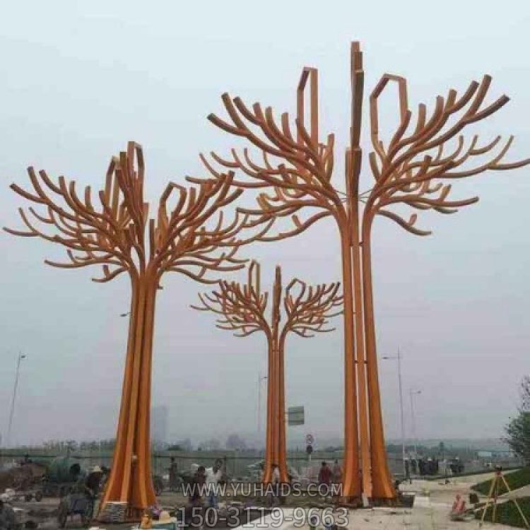 不銹鋼戶外廣場(chǎng)大型植物景觀雕塑