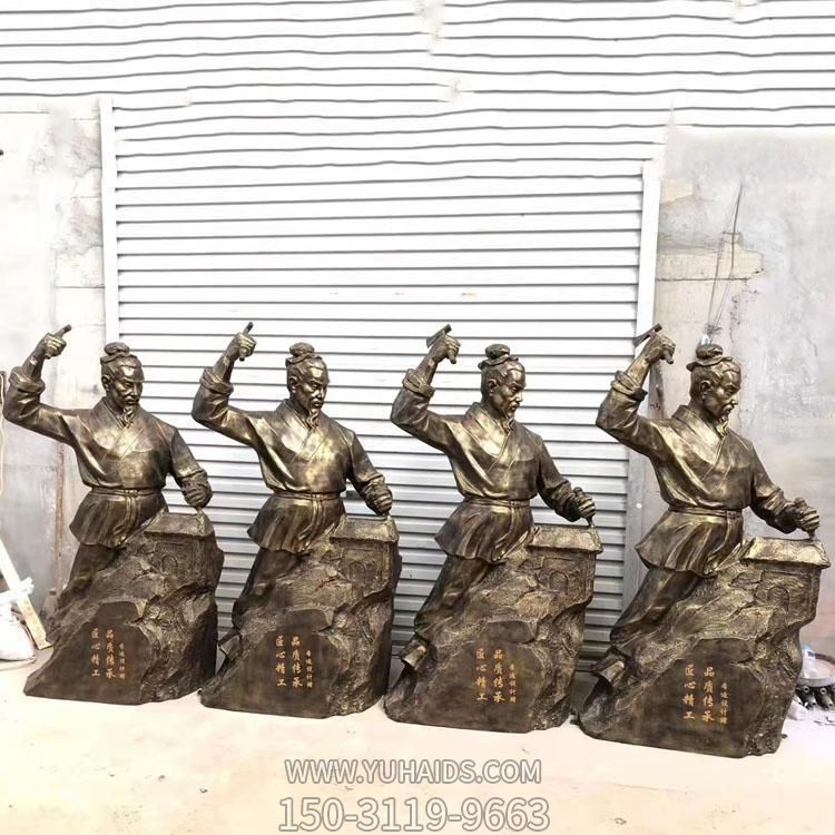 玻璃鋼仿銅戶(hù)外創(chuàng)意景觀人物雕塑