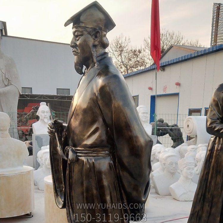 銅雕校園戶(hù)外古代名人景觀擺件雕塑