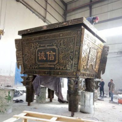 戶外大型銅鼎，工廠定制誠信鼎