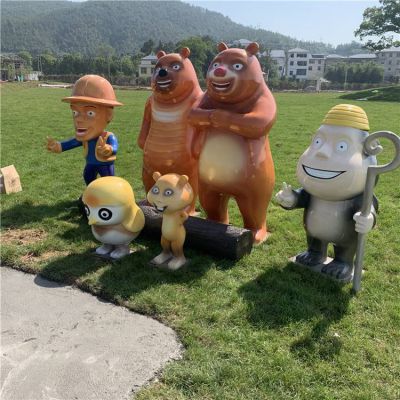 玻璃鋼卡通人物景觀動(dòng)畫片熊出沒(méi)雕塑
