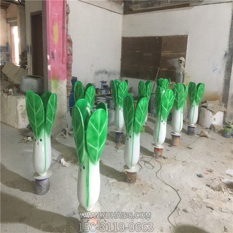 玻璃鋼卡通小油菜，仿真植物雕塑