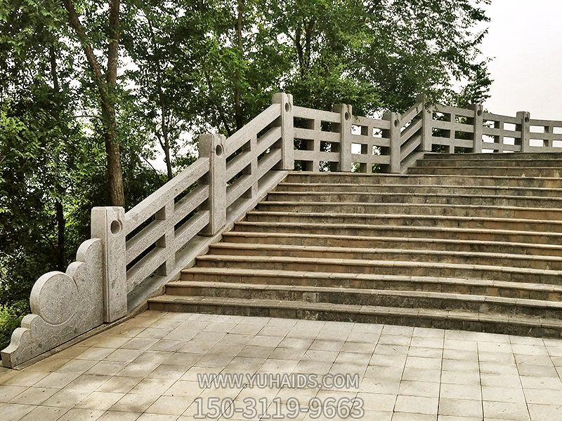 戶外景區(qū)臺(tái)階樓梯簡易大理石欄桿雕塑