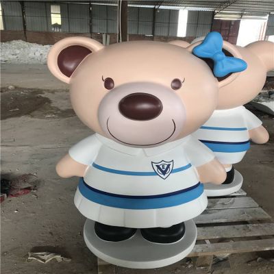 玻璃鋼卡通戶(hù)外商場(chǎng)美陳擺件裝飾品小熊