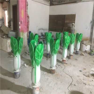玻璃鋼卡通小油菜，仿真植物雕塑