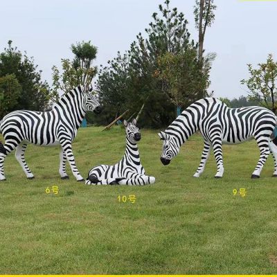 斑馬，玻璃鋼仿真動物雕塑