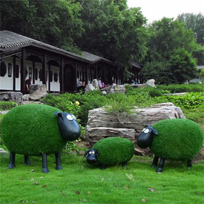 草皮肖恩羊，綠色可愛綠植動物擺件