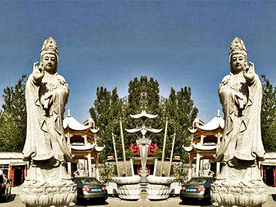 景區(qū)戶(hù)外大型大理石石雕觀(guān)音雕塑