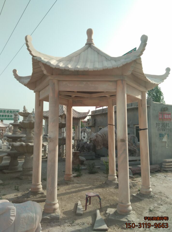 晚霞紅單層、單檐、加厚、六角涼亭